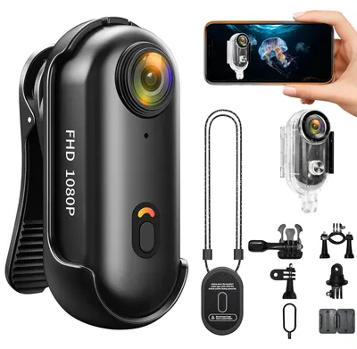 Zdjęcie produktu dla Mini kamera akcji 1080p z Wi-Fi, wodoodporna kamera bodycam