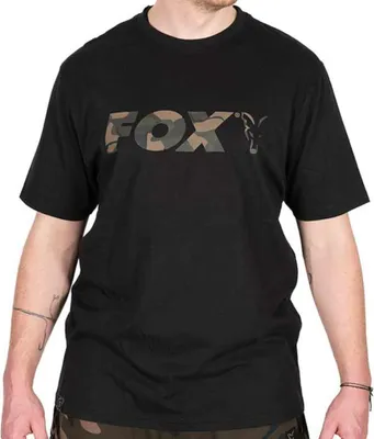 Produktbild von Fox Black / Camo T-Shirt - Angelshirt, Größe:L