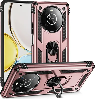 Produktbild von Honor X9 Hülle, Schiebe Kamera Schutz Schutzhülle mit Ringhalterung Ständer Kartenhalter für Honor X9 Pink