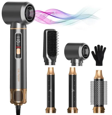 Image de Brosse soufflante 5-en-1 - 1000 W - 3 températures - Boucleurs automatiques et écran LCD
