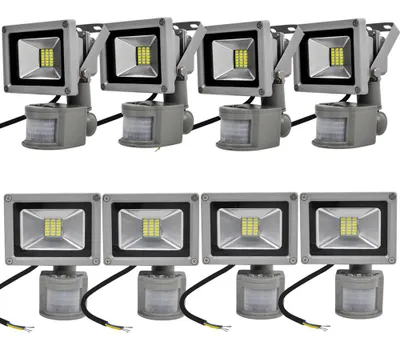 Produktbild von 8pcs 20W LED Fluter SMD Strahler mit PIR Bewegungsmelder,Greenmigo 120° Fluter Kaltweiß IP65 Wasserdicht