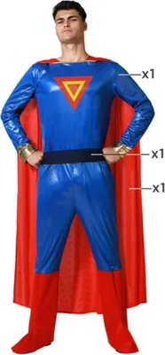 Produktbild von Verkleidung für Erwachsene Blau Superheld - XL
