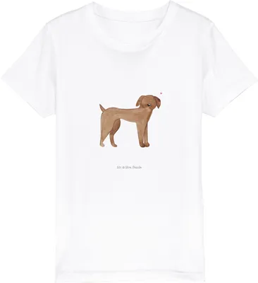 Produktbild von Mr. & Mrs. Panda Kleinkinder T-Shirt Hund Dogge 7-8 Jahre (122/128) - Weiß - Geschenk, Sprüche, Teenager, Kinder Shirt, Mädchen, Kindershirt, Bio, Hunde, Herz