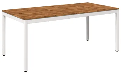 Produktbild von vidaXL Gartentisch Natürlich und Weiß 147 x 88,5 x 75 cm