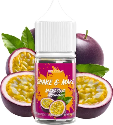 Produktbild von Belissia Shake and Make Maracuja Refill - 30 ml hochdosiertes Lebensmittelaroma - zum Nachfüllen - Für Backen, Speisen, Getränke, Shakes, DIY uvm