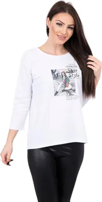 Produktbild von Bluse mit Sternenmuster in Weiß