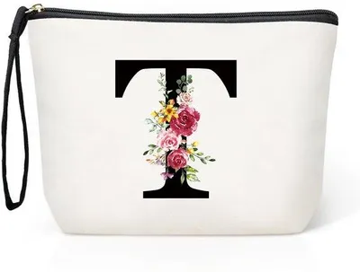 Produktbild von Store_8 - Große Kosmetiktasche für Damen - Personalisierbar - Perfekt für Reisen - Kosmetiktasche aus Canvas - Ideal als Geschenk für Freunde - Viel Stauraum...