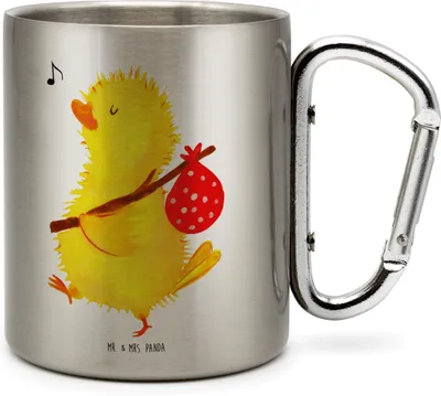 Produktbild von Mr. & Mrs. Panda Thermobecher Küken Wander - Transparent - Geschenk, Teebecher, Ostern, Edelstahlbecher, Zeit, Teetasse, Edelstahl-Isolierbecher, Frohe, Freude, Osterei