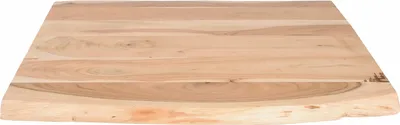 Produktbild von Tischplatte 60x60 cm Louis, Holzplatte Akazienholz massiv + naturfarben + lackiert, Baumkanten-Platte für Heimwerker, Arbeitsplatten, Tische & Fensterbretter