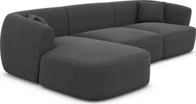 Produktbild von Strukturstoff L-Form Sofa Elvira Anthrazit Links