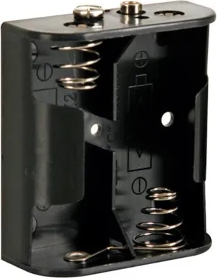 Produktbild von BATTERIEHALTER FR 2 x C-BATTERIEN (MIT DRUCKKNOPFANSCHLSSEN)