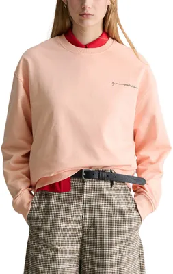 Produktbild von Marc OߴPolo Denim Damen Sweatshirt mit Rückenprint Oversized Fit, Orange (Peony