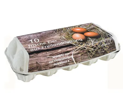 Produktbild von 154x Eierverpackungen für 10 Eier Freilandhaltung weiß . für S M L