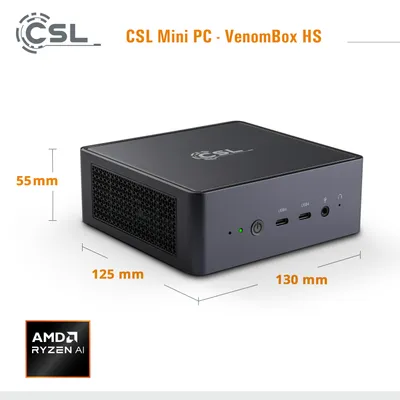 Image de Mini PC CSL VenomBox 8845HS AMD Ryzen 7 SSD Radeon - Système complet - 3,8 GHz