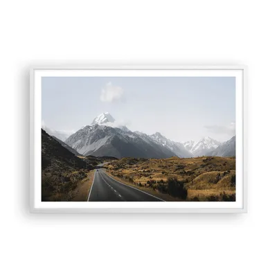 Produktbild von Gerahmtes Poster - Weißer Rahmen - Weg Berg Gipfel - 91,5x61 cm - Wand Bild - Wanddeko - Wandbilder - Kunstposter - Wandposter - Bilderrahmen - Bilder - Kunstdruck - Wanddekoration - P2WAA91x61-4833