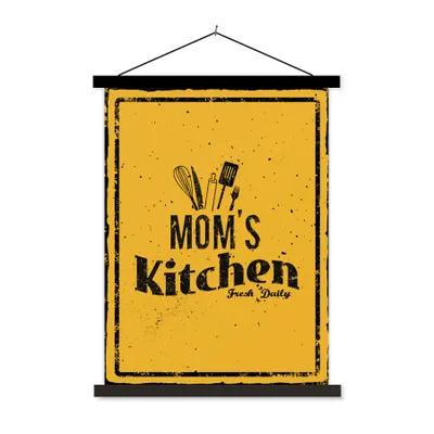 Produktbild von MuchoWow® Textilposter Küche - Mama - Vintage 90x120 cm mit schwarzem Rahmen - Dekoration
