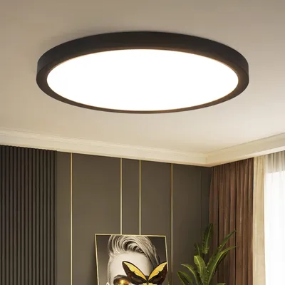 Produktbild von ZMH Deckenleuchte LED, schwarz, 23 cm, flach, 18W, neutralweiß, IP44 wasserdicht, Polycarbonat, für Bad/Schlafzimmer/Küche/Flur, 25.000h, nicht dimmbar