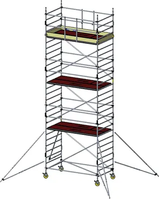 Produktbild von Alu Fahrgerüst Mod. E neue Norm MOBILE - Breite: 1,30 m - Gerüstl.: 2,50 m, Arbeitsh.: 8,30 m