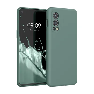 Produktbild von kwmobile Hülle kompatibel mit OnePlus Nord 2 5G Hülle - Silikon Handy Case - Handyhülle weiche Oberfläche - kabelloses Laden - Tannengrün