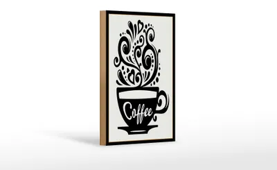 Produktbild von Holzschild Spruch 12x18cm Coffee Kaffee