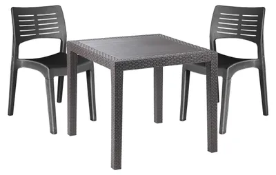 Produktbild von 3er Gartengarnitur Gartenmöbel Campingmöbel Bistrogarnitur Anthrazit