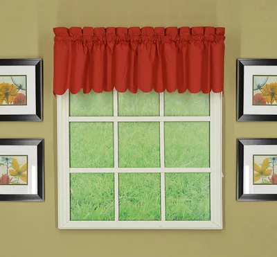 Produktbild von Today's Curtain Orleans Volant, Baumwollmischung, Ziegelrot, 60" W x 12" L (Pack