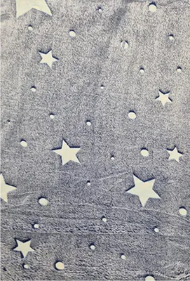 Obrázek produktu pro Mikroplyšová deka svítící ve tmě 150x200cm - hvězdy, puntíky modrá