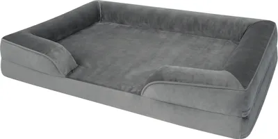 Produktbild von Orthopädisches Hundebett mit hohem Rand, abgesenktem Einstieg, waschbarem Bezug & rutschfester Unterseite