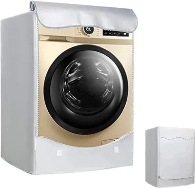 Imagen del producto de Funda impermeable para lavadora, ajustable, fabricada con material Oxford 420D, para lavadoras de carga frontal