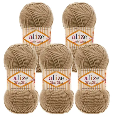 Produktbild von 5 x 100g Strickgarn ALIZE Baby Best uni Babywolle Wolle Antipilling 44 Farben