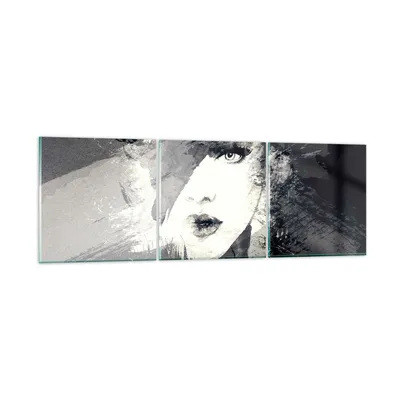 Produktbild von Bilder auf glas - Frau Gesicht - 120x40cm - Glasbilder - Wandbilder - Bilder - Kunstdruck - zum Aufhängen bereit - Wanddekoration aus Glas - Glas Bilder - Wandbild auf Glas - 3 Teile - GCA120x40-3757
