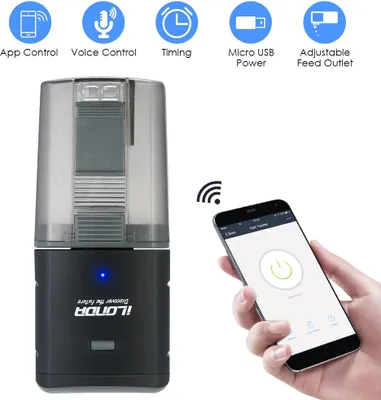 Zdjęcie produktu dla Automatyczny karmnik dla ryb Akwarium Timer Dozownik pokarmu dla ryb Regulowany wylot Sterowanie aplikacją Sterowanie głosowe Kompatybilny z Alexa