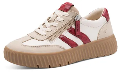 Produktbild von Tamaris Damen Wide FIT Sneaker Retro Easy In, Beige/Red, 41