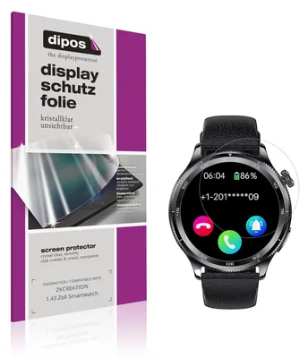 Produktbild von 6x Schutzfolie für ZKCREATION 1.43 Zoll Smartwatch klar Displayschutzfolie Folie Display Schutz dipos