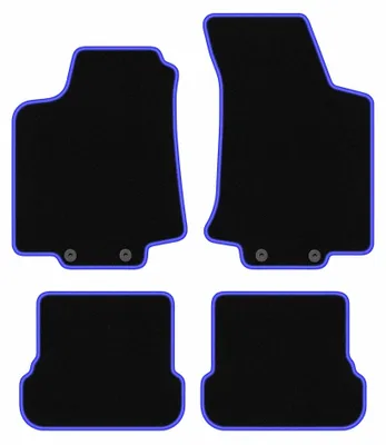 Image de Tapis de sol en moquette pour Volkswagen Golf IV 1998-2002 (cabriolet) – jeu 4 pièces, noir/bleu, sur mesure – Wielganizator CARLUX