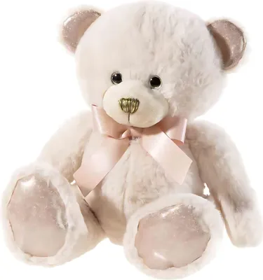Produktbild von Heunec Bär PEARLIE 'Taupie' mit Rosé-Schleife mittel Größe 23 cm