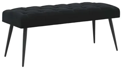 Produktbild von vidaXL Bank mit Knopfheftung Schwarz 110 x 40 x 46 cm Samt