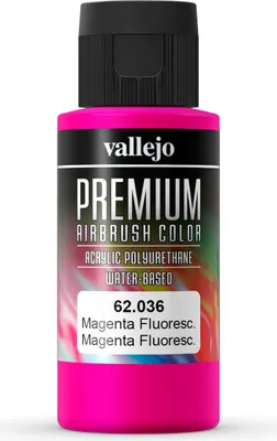 Obrázok produktu pre Prémiová fluorescenčná farba Vallejo 62036 Magenta Fluo 60ml Airbrush Acrylfarbe