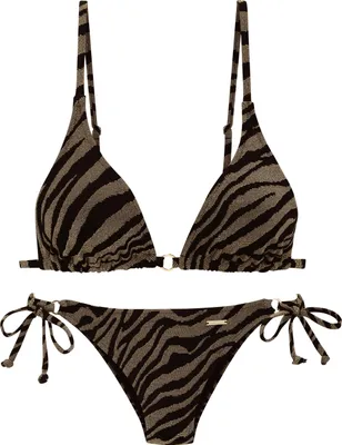 Produktbild von Bruno Banani Triangel-Bikini schwarz-gold Größe 38 Cup A/B