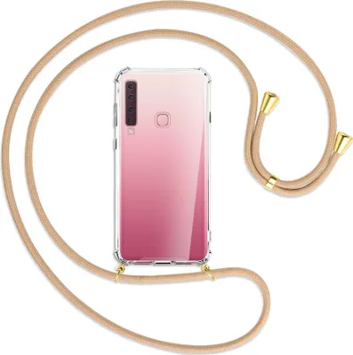 Produktbild von Handykette Backcover-Schutzhülle mit Band (Metall goldfarben) für Samsung Galaxy A9 2018 - beige