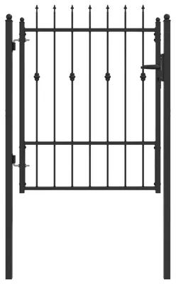 Immagine prodotto di vidaXL Cancello da recinzione HORST 100 x 125 cm in metallo nero, chiudibile a chiave