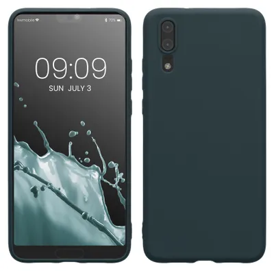Produktbild von kwmobile Handyhülle für Huawei P20 Hülle - TPU Case - Kabelloses Laden - Schutzhülle Cover in Dunkler Schiefer
