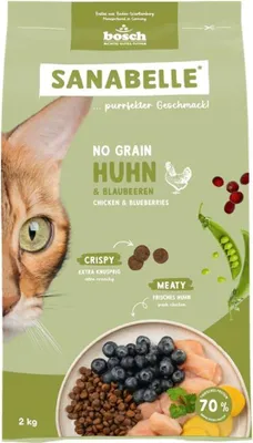 Produktbild von Bosch Sanabelle Katzenfutter getreidefrei für ausgewachsene Katzen mit Getreideunverträglichkeit, proteinreich, 2 kg