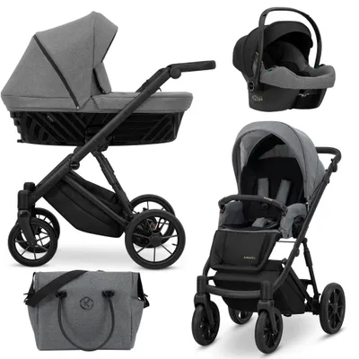 Image de Kunert Ivento 3in1 poussette en anthracite avec cadre noir