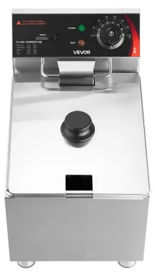 Image de Friteuse électrique professionnelle - Capacité de 7,5 litres - Puissance de 2500 W - Acier inoxydable
