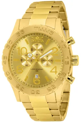 Obrázok produktu pre Invicta Specialty 1270 Pánske Hodinky - Quartz Hnutie - Nerezová Oceľ so Zlatým Ciferníkom - 50 mm