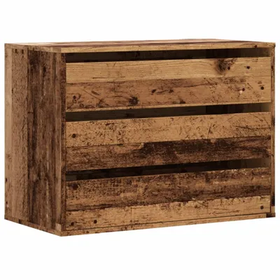 Image de vidaXL Commode imitation vieux bois 80x41x58 cm Bois composite