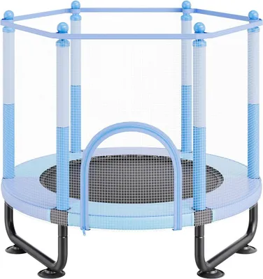 Image de Trampoline 60 pouces pour enfants Mini trampoline pour tout-petits avec filet Intérieur Extérieur