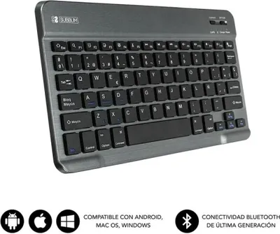 Image de Clavier sans fil Subblim Smart/ Grey Compact via Bluetooth