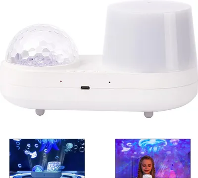 Produktbild von Sternenhimmel projektor, Kinder Sternenprojektor Ozean, Doppelprojektion Nachtlicht, Mehrere Lichtmodi, 360° Rotation, USB Strom